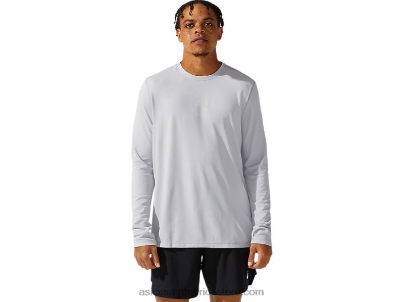 Men Asics Ready-Set II Long Sleeve LH4X01095 Mid Grey