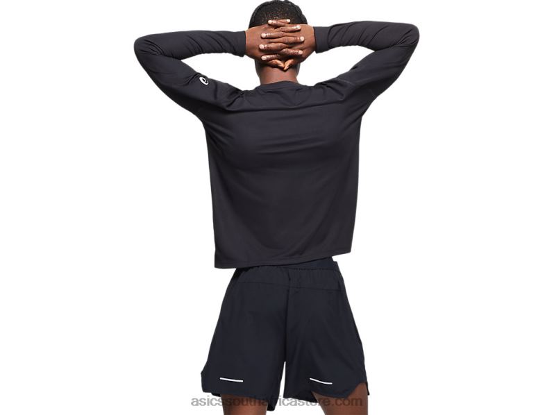 Men Asics Ready-Set II Long Sleeve LH4X0842 Performance Black