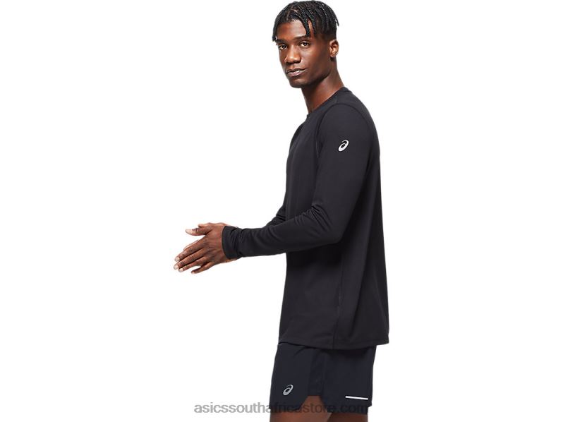 Men Asics Ready-Set II Long Sleeve LH4X0842 Performance Black