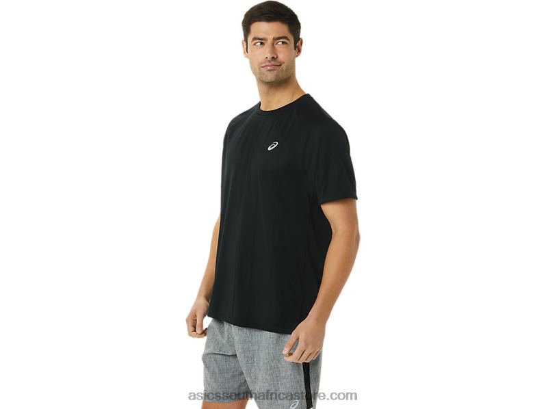 Men Asics Ready-Set Lyte Short Sleeve LH4X01417 Performance Black