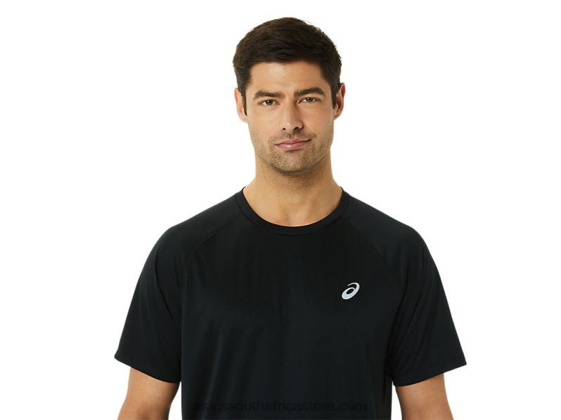 Men Asics Ready-Set Lyte Short Sleeve LH4X01417 Performance Black