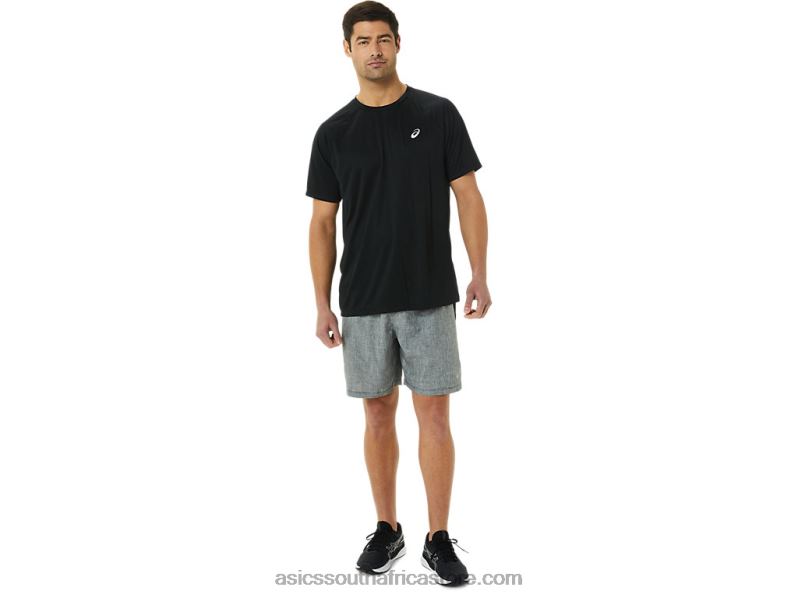 Men Asics Ready-Set Lyte Short Sleeve LH4X01417 Performance Black