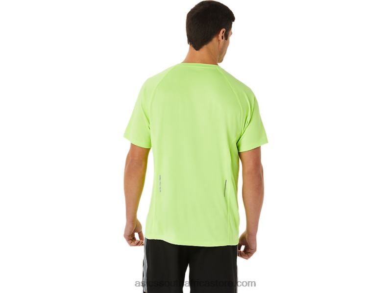 Men Asics Ready-Set Lyte Short Sleeve LH4X01453 Hazard Green Heather