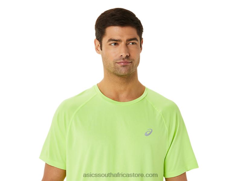 Men Asics Ready-Set Lyte Short Sleeve LH4X01453 Hazard Green Heather