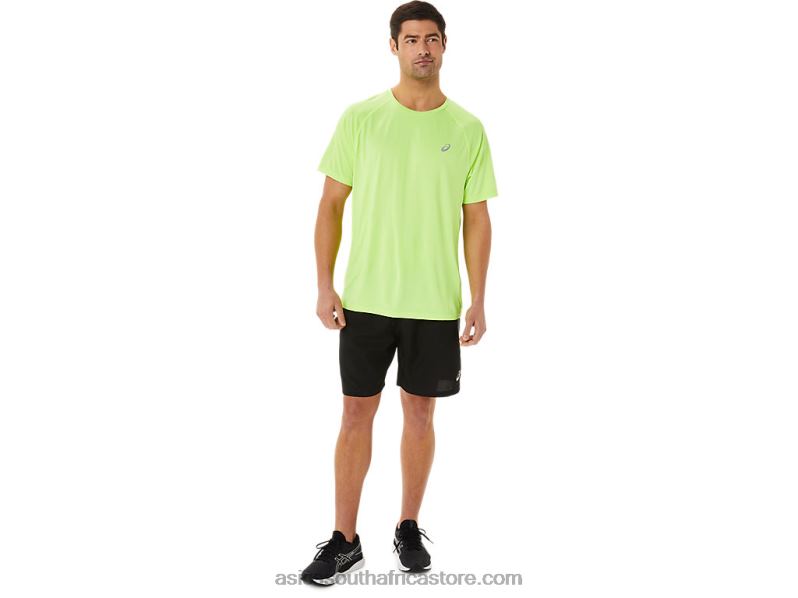 Men Asics Ready-Set Lyte Short Sleeve LH4X01453 Hazard Green Heather