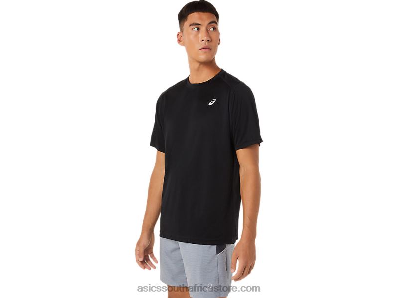 Men Asics Short Sleeve Core Top LH4X0881 Performance Black