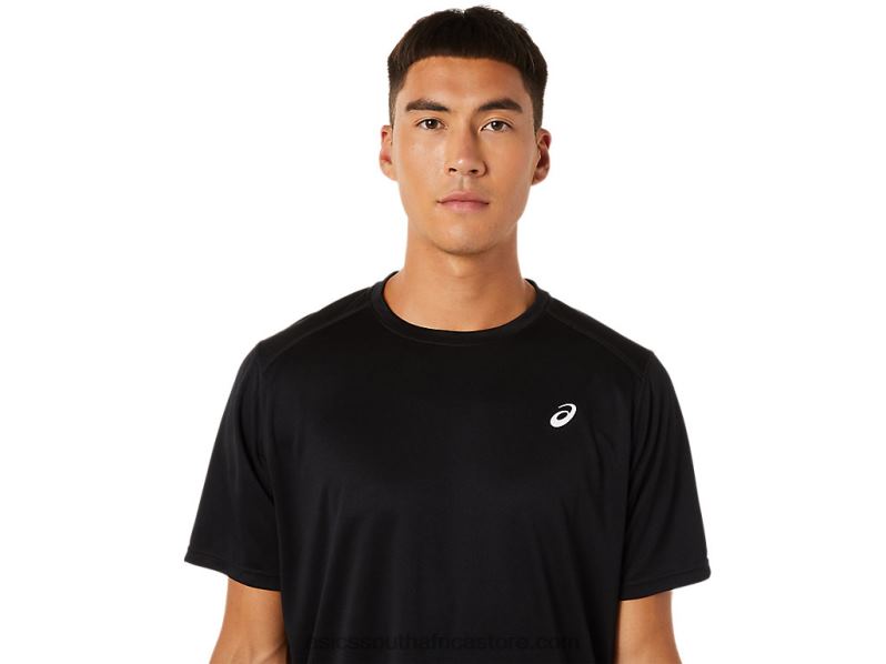 Men Asics Short Sleeve Core Top LH4X0881 Performance Black
