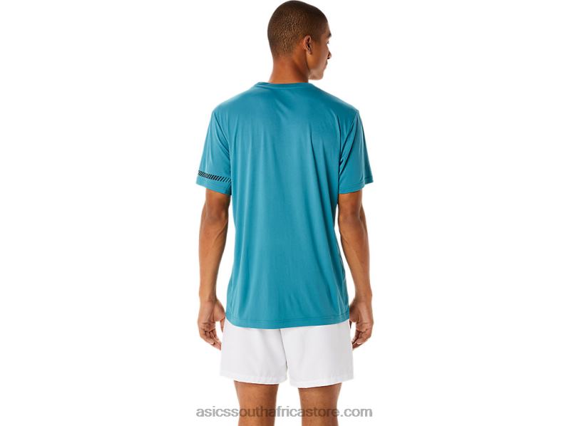 Men Asics Short Sleeve Tee LH4X01138 Misty Pine