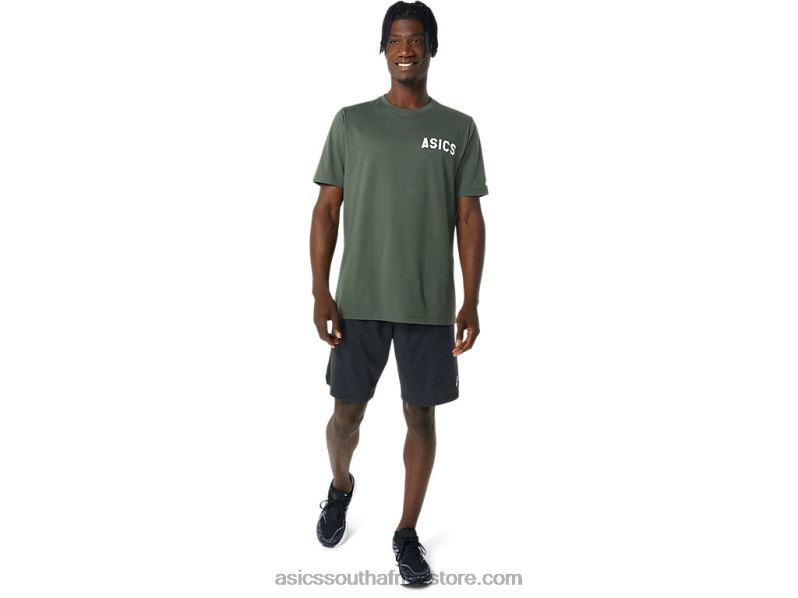 Men Asics Stripes Sunrise Tee LH4X0787 Olive Canvas