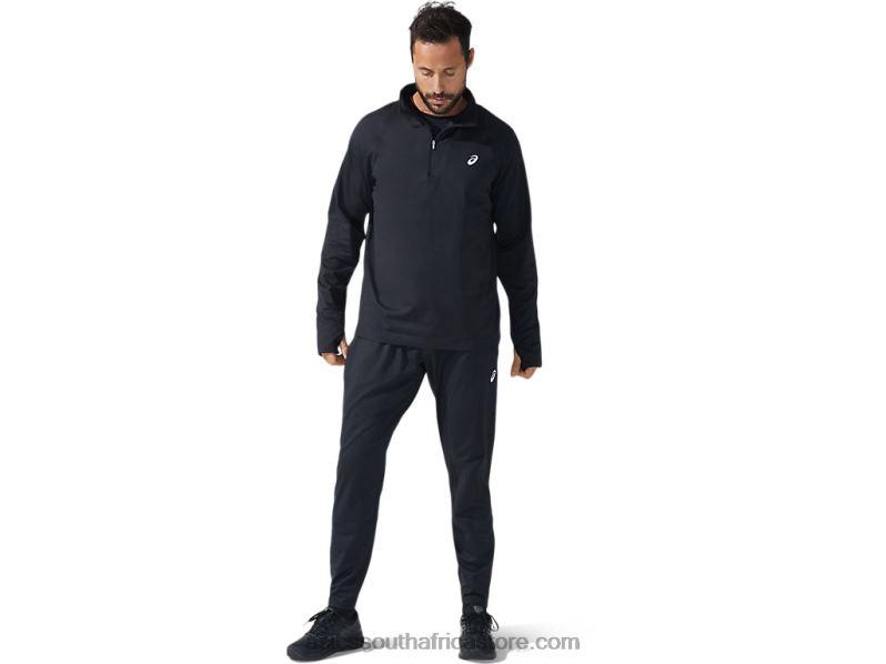 Men Asics Thermopolis Quarter Zip LH4X01626 Performance Black