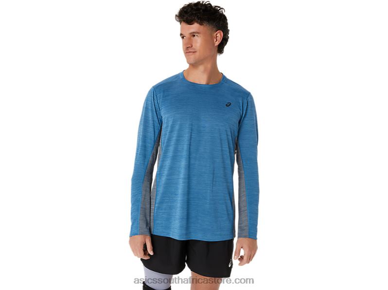 Men Asics Train Sana Long Sleeve LH4X0604 Azure/Metropolis