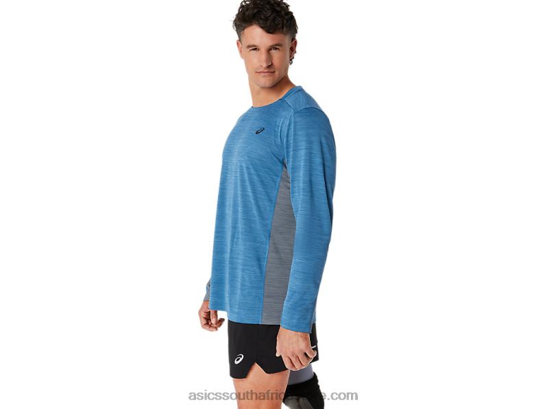 Men Asics Train Sana Long Sleeve LH4X0604 Azure/Metropolis