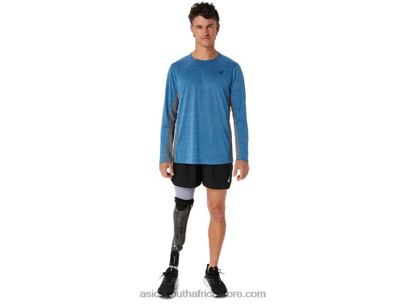 Men Asics Train Sana Long Sleeve LH4X0604 Azure/Metropolis