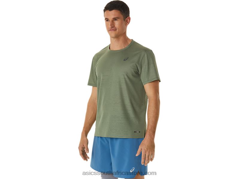 Men Asics Ventilate Actibreeze Short Sleeve Top LH4X01042 Lichen Green