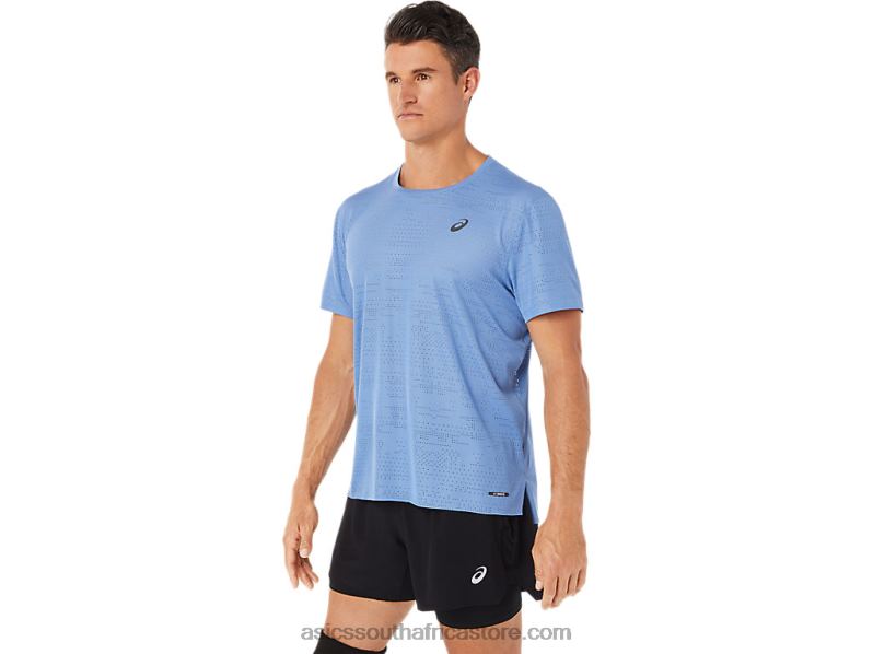 Men Asics Ventilate Actibreeze Short Sleeve Top LH4X01325 Blue Harmony