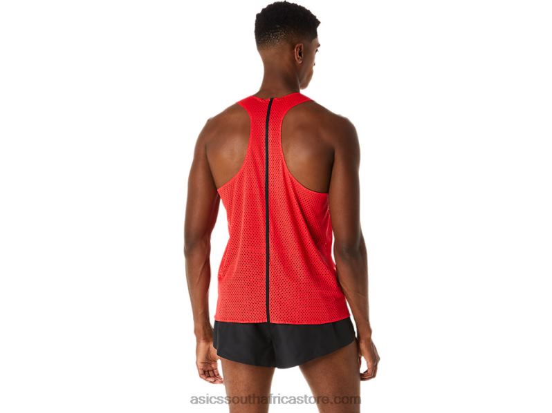 Men Asics Actibreeze Jacquard Singlet LH4X0130 Electric Red