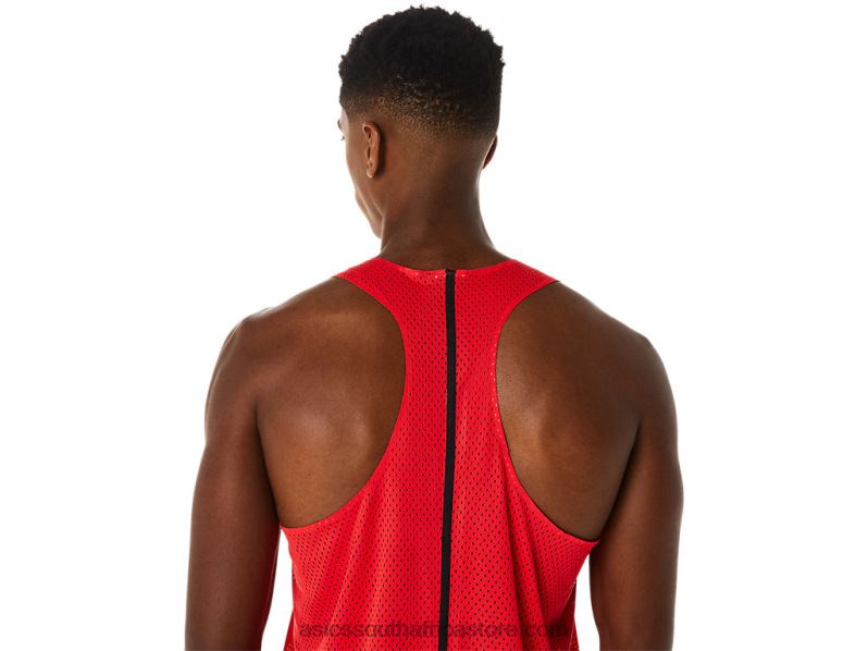Men Asics Actibreeze Jacquard Singlet LH4X0130 Electric Red