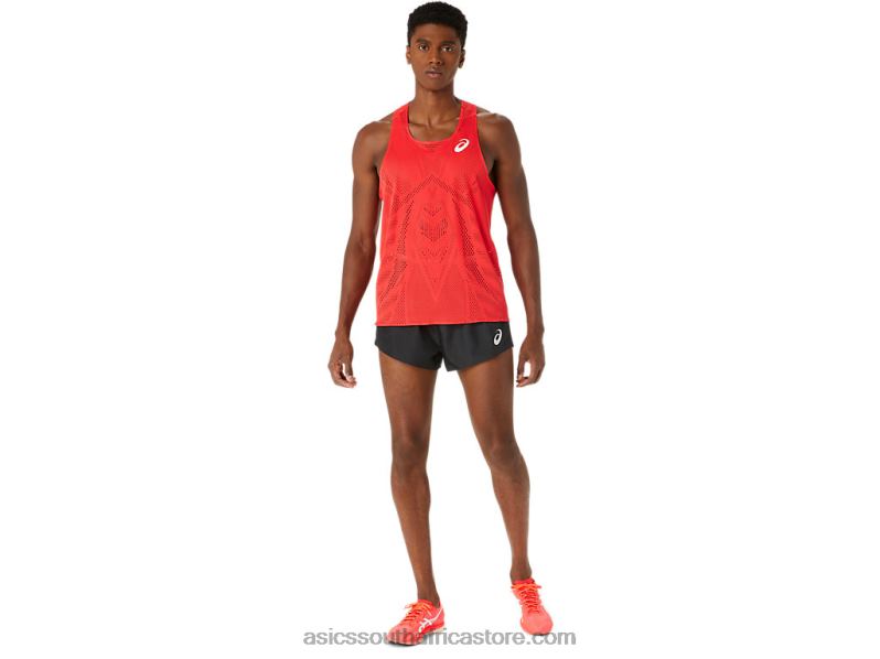 Men Asics Actibreeze Jacquard Singlet LH4X0130 Electric Red