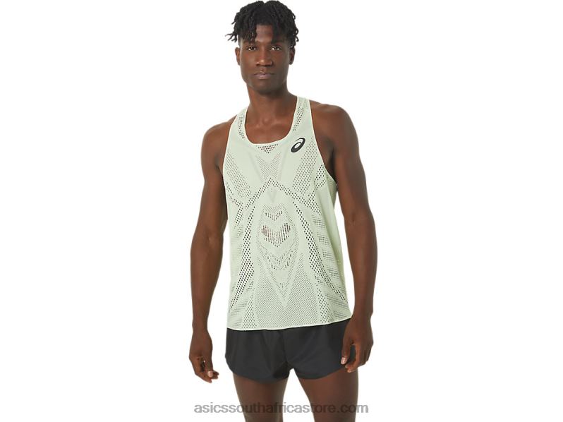 Men Asics Actibreeze Jacquard Singlet LH4X0280 Whisper Green