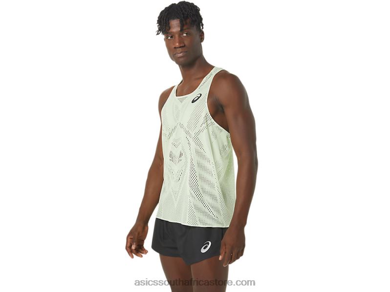 Men Asics Actibreeze Jacquard Singlet LH4X0280 Whisper Green