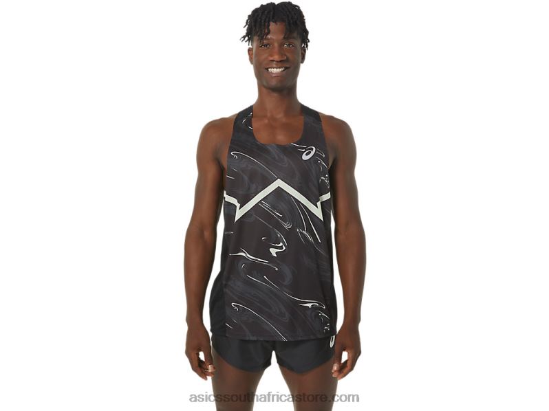 Men Asics Cj-Line Light Singlet LH4X0245 Performance Black/Whisper Green