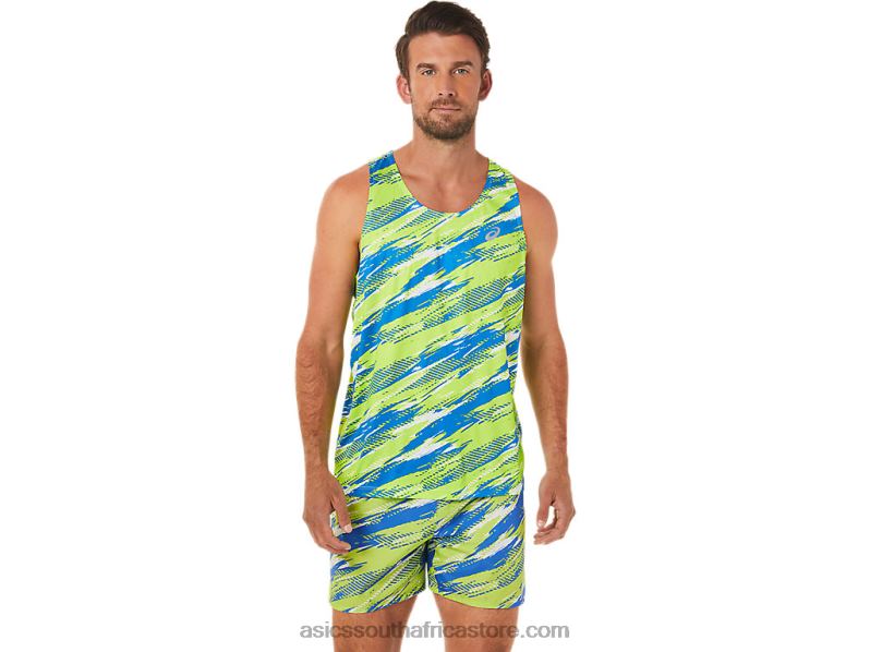 Men Asics Color Injection Singlet LH4X01432 Hazard Green