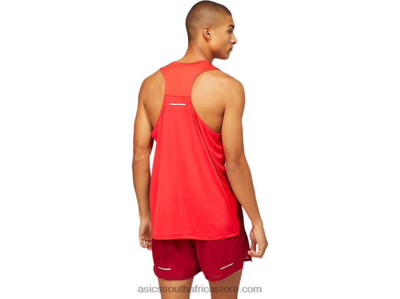 Men Asics Kasane Singlet LH4X01798 Electric Red/Burgundy