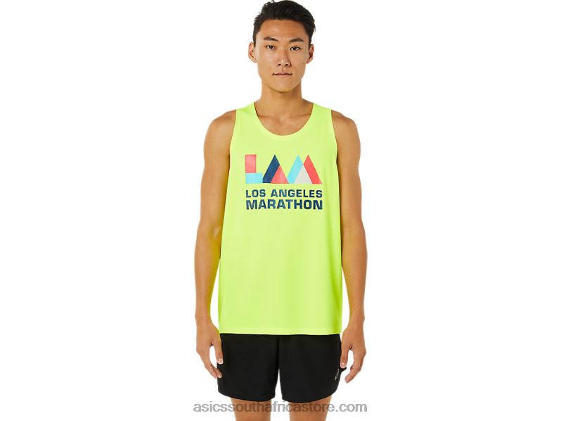 Men Asics Lam Ready-Set II Singlet LH4X01619 Safety Yellow