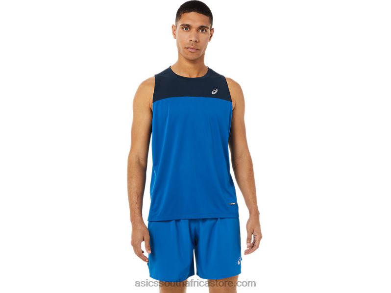 Men Asics Race Singlet LH4X01404 French Blue/Lake Drive