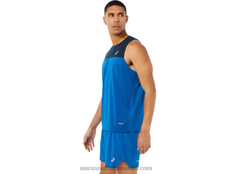 Men Asics Race Singlet LH4X01404 French Blue/Lake Drive