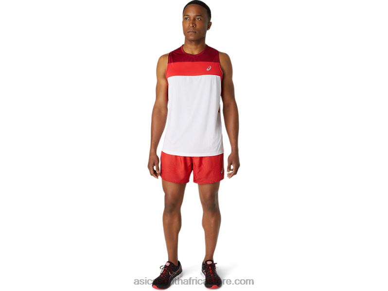 Men Asics Race Singlet LH4X01737 Brilliant White/Burgundy