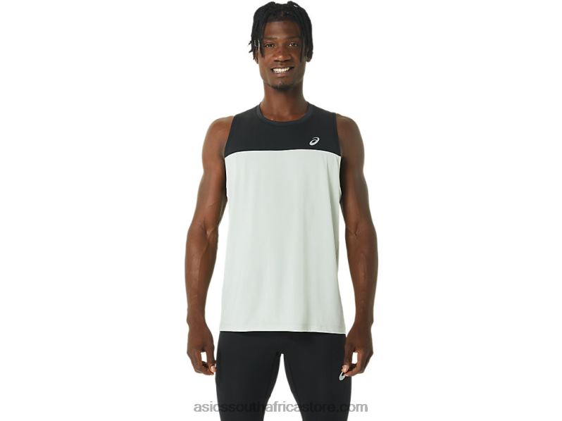 Men Asics Race Singlet LH4X0375 Performance Black/Light Sage