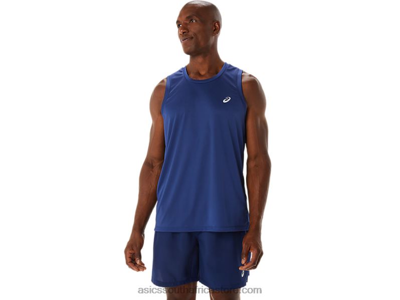 Men Asics Ready-Set Lyte Singlet LH4X0176 Indigo Blue
