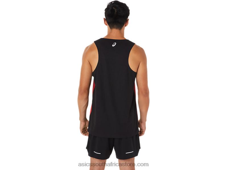 Men Asics Singlet LH4X01648 Electric Red