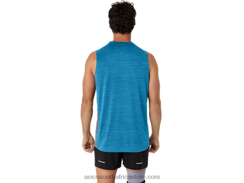 Men Asics Train Sana Muscle Tank LH4X017 Island Blue/Sheet Rock