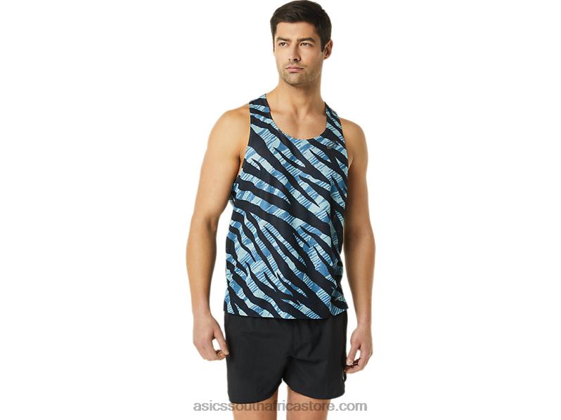 Men Asics Ventilate Actibreeze Singlet LH4X01092 Azure/Performance Black