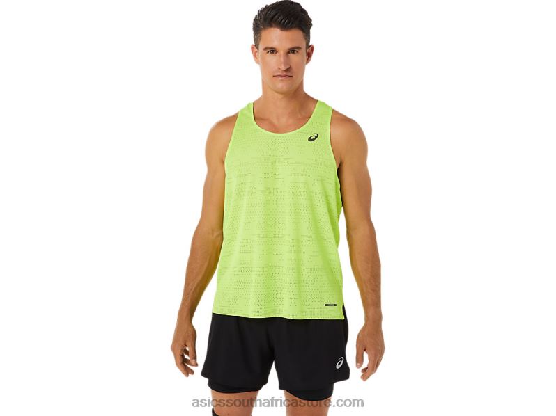 Men Asics Ventilate Actibreeze Singlet LH4X01391 Hazard Green
