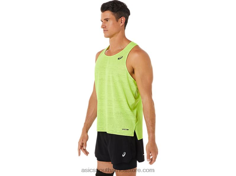 Men Asics Ventilate Actibreeze Singlet LH4X01391 Hazard Green