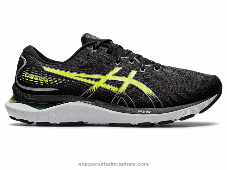 Men Asics Gel-Cumulus 24 LH4X01316 Black/Hazard Green