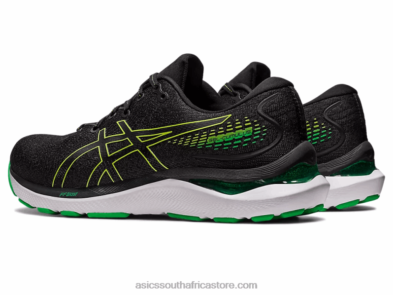Men Asics Gel-Cumulus 24 LH4X0422 Black/Lime Zest