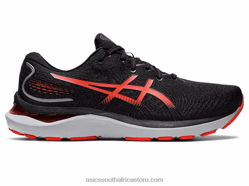 Men Asics Gel-Cumulus 24 LH4X0919 Black/Cherry Tomato