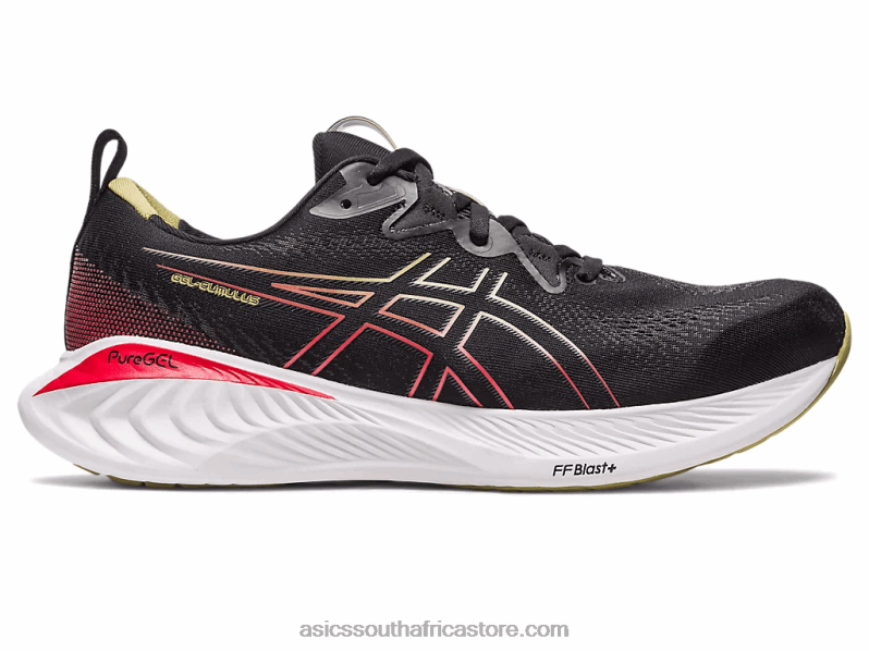 Men Asics Gel-Cumulus 25 LH4X0123 Black/Electric Red