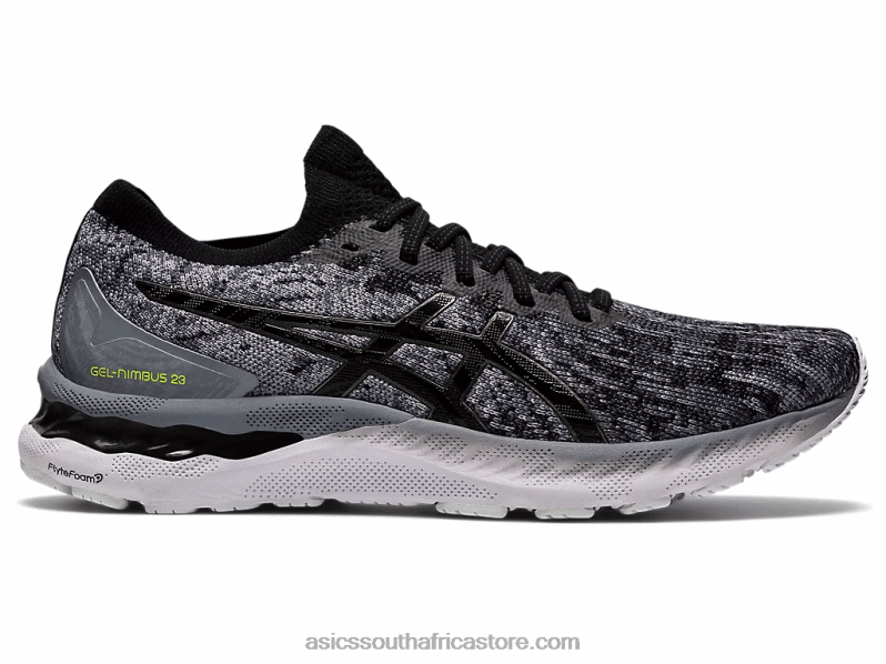 Men Asics Gel-Nimbus 23 Knit LH4X01884 Sheet Rock/Black