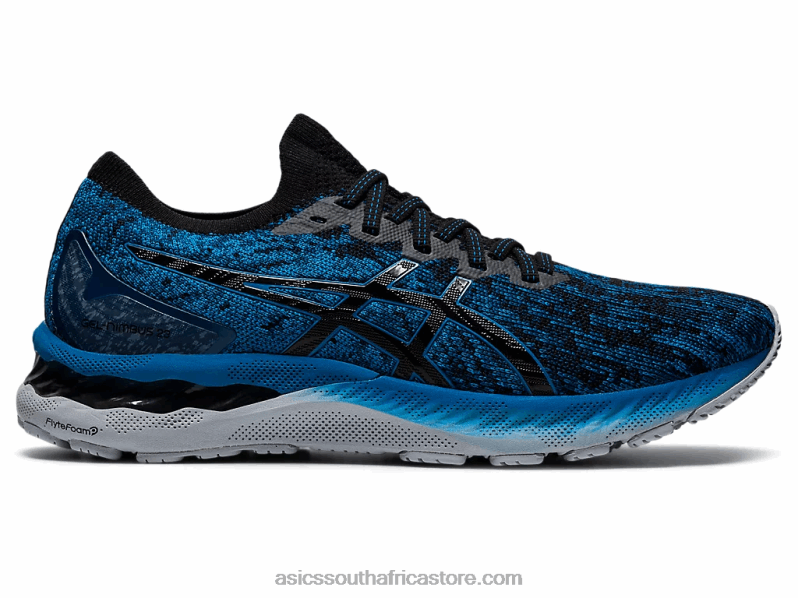 Men Asics Gel-Nimbus 23 Knit LH4X01895 Reborn Blue/Black