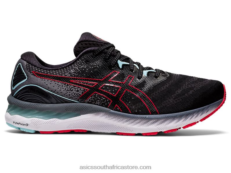 Men Asics Gel-Nimbus 23 LH4X01861 Black/Electric Red
