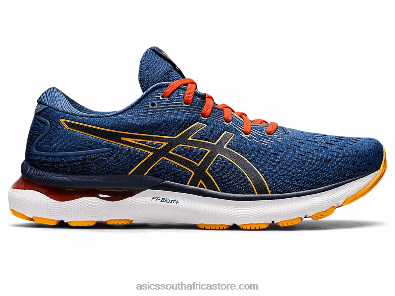 Men Asics Gel-Nimbus 24 LH4X01197 Midnight Blue/Citrus