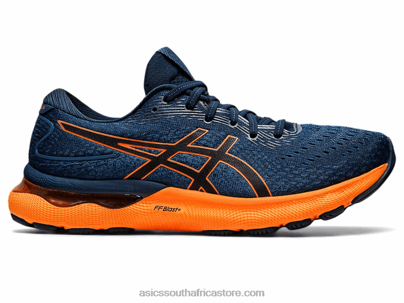 Men Asics Gel-Nimbus 24 LH4X01550 French Blue/Shocking Orange