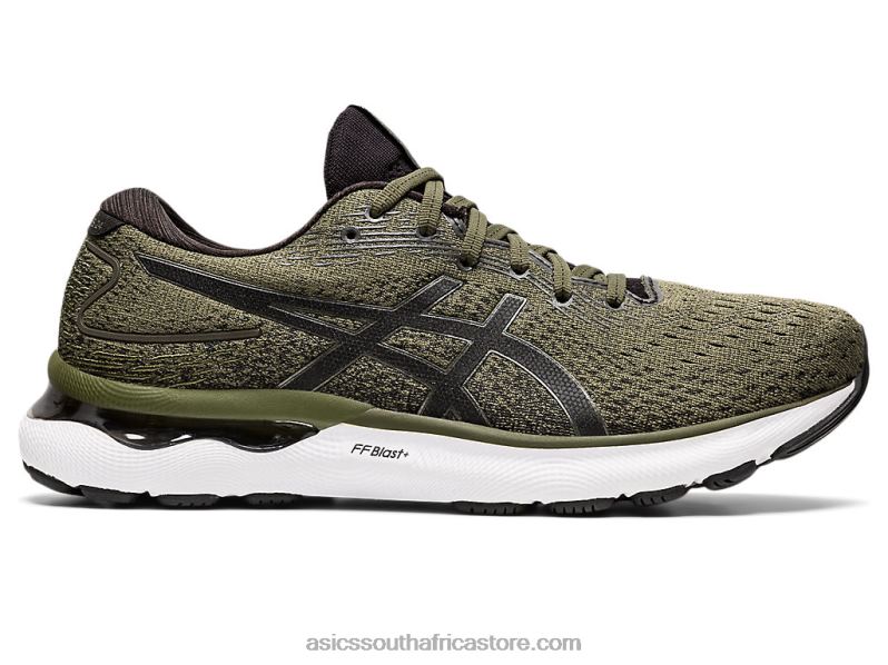 Men Asics Gel-Nimbus 24 LH4X01592 Olive Canvas/Gunmetal