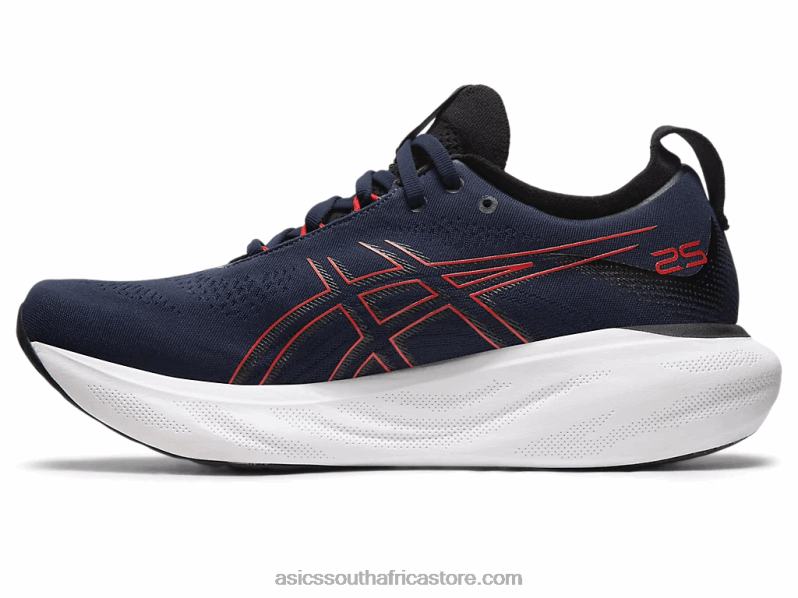 Men Asics Gel-Nimbus 25 LH4X0333 Midnight/Electric Red