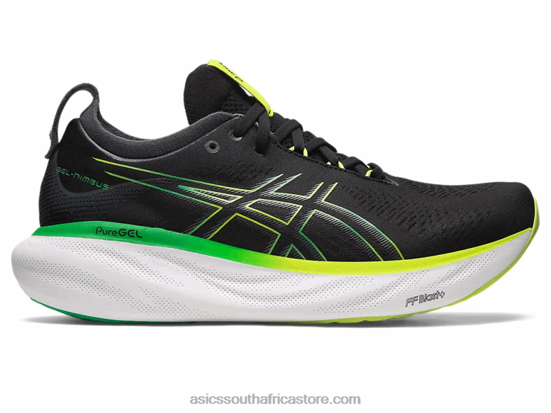 Men Asics Gel-Nimbus 25 LH4X0339 Black/Lime Zest